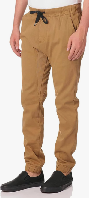 Men Joggers Twill Black / Sand Stretch WT02