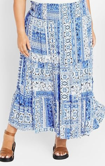 AVENUE Skirt Plus Maxi Zoey Pink / Blue