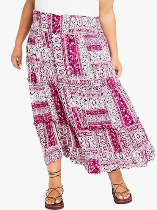 AVENUE Skirt Plus Maxi Zoey Pink / Blue