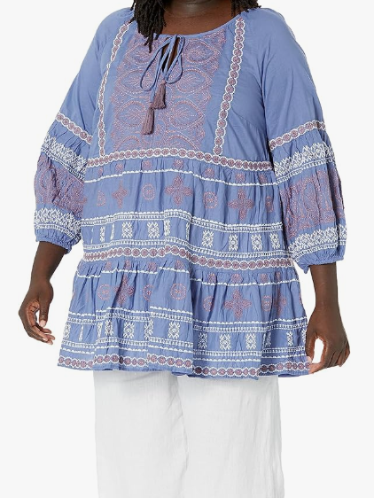 AVENUE Shirt Tunic Plus Holly Embroidery