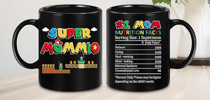 Mother's Day Mug Black 11OZ Super Mommio