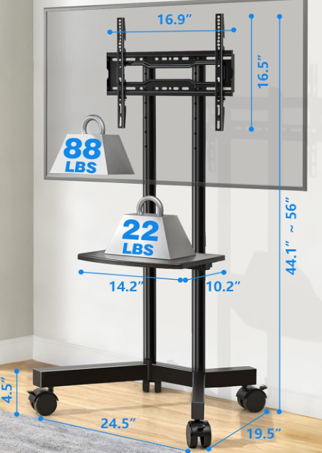 TV Stand Portable Rolling Adjustable MT2007