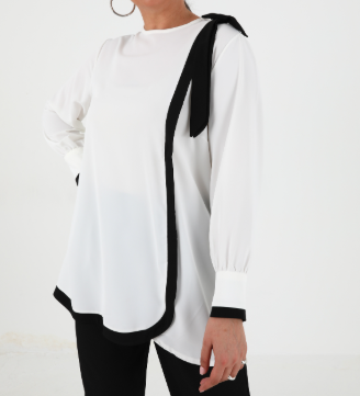Top Tunic Button Down Grey / Mint Plus Size
