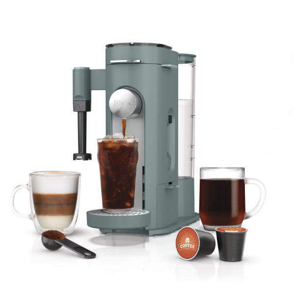 NINJA Coffee Maker Pods & Grounds Hot / Iced W/FROTHER