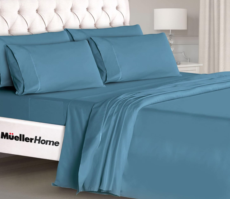 MUELLER HOME Bedsheet Set Teal 6PC