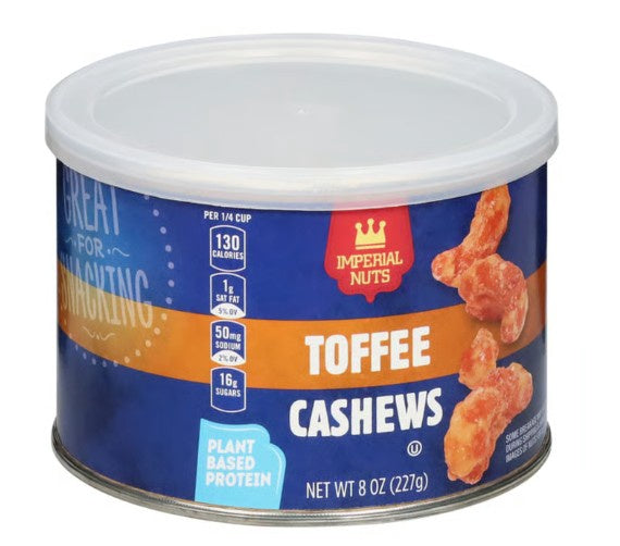 IMPERIAL Nuts Roasted Toffee Cashews 8OZ 227G
