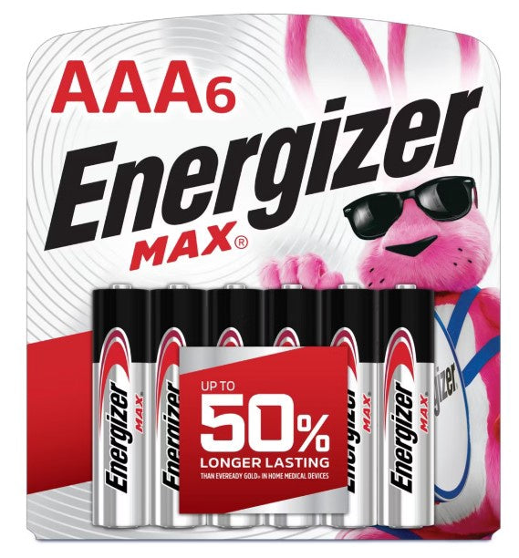 ENERGIZER Battery Aaa Max Alkaline 6PK E92BPF-6 AAA6