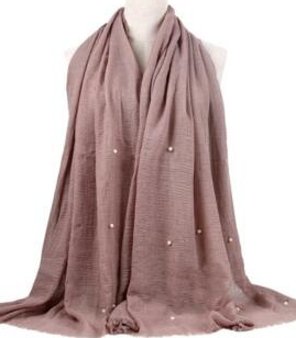 Hijab Scarf Cotton Crinkle Pearl Assorted Colors