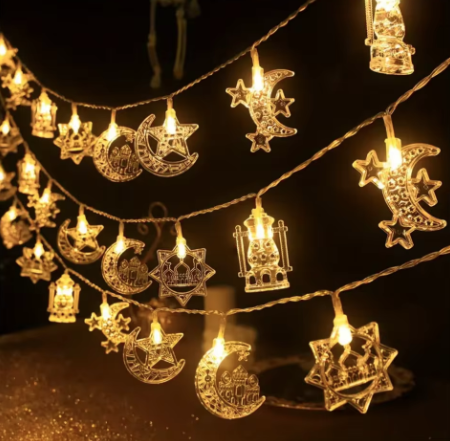 Eid / Ramadan Sting Light Plastic White 1.5M 10 LED W6504-21