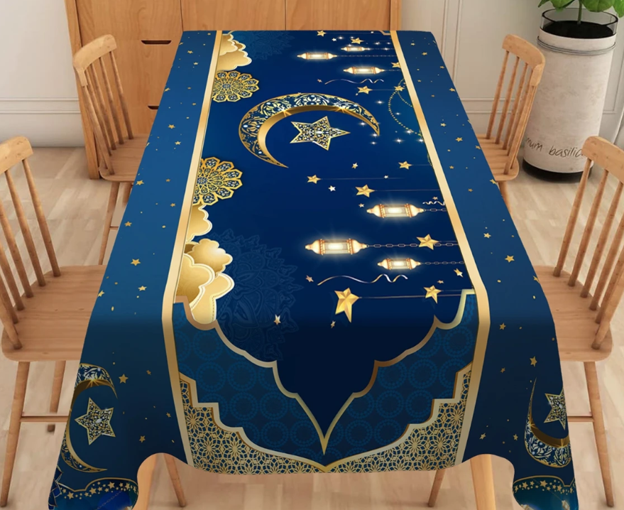 Eid / Ramadan Tablecloth Blue S0026-511