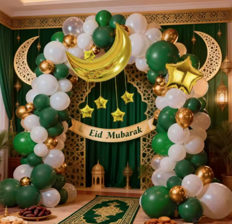 Eid / Ramadan Decor Balloon Set Green & White