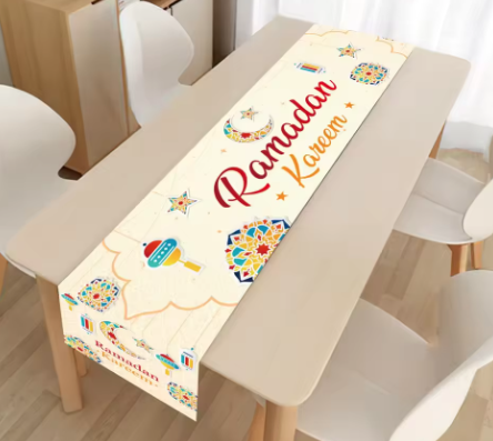 Eid / Ramadan Decor Table Runner Black / Multi