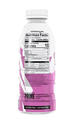 PRIME Hydration Drink Grape Ice Zero 16.9OZ 500ML