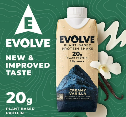 EVOLVE Supplement Protein Shake Plant Based 4PACK Vanilla