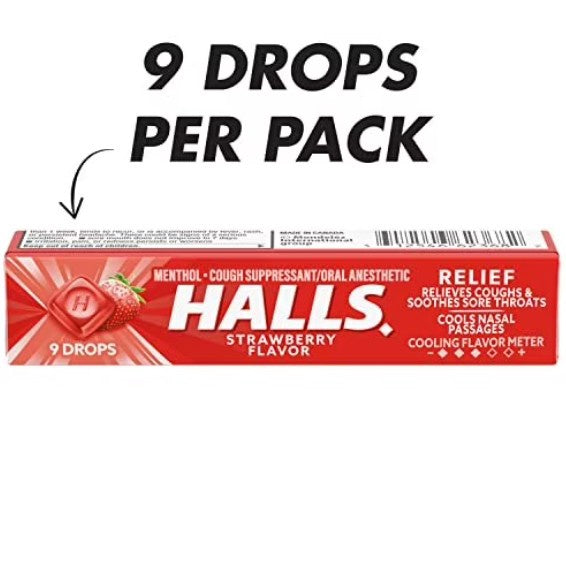 HALLS Relief Strawberry Flavor 9-DROPS