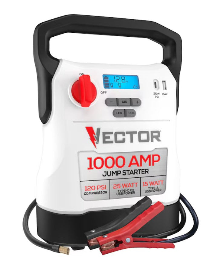 VECTOR Battery Jump Start JECJ1C Air Compressor USB Power