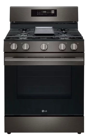 LG Stove 5 Burner 30" LRGN6323Z with Air Fryer Smart WIFI True Convection Easy Clean with PLATE-GRIDDLE