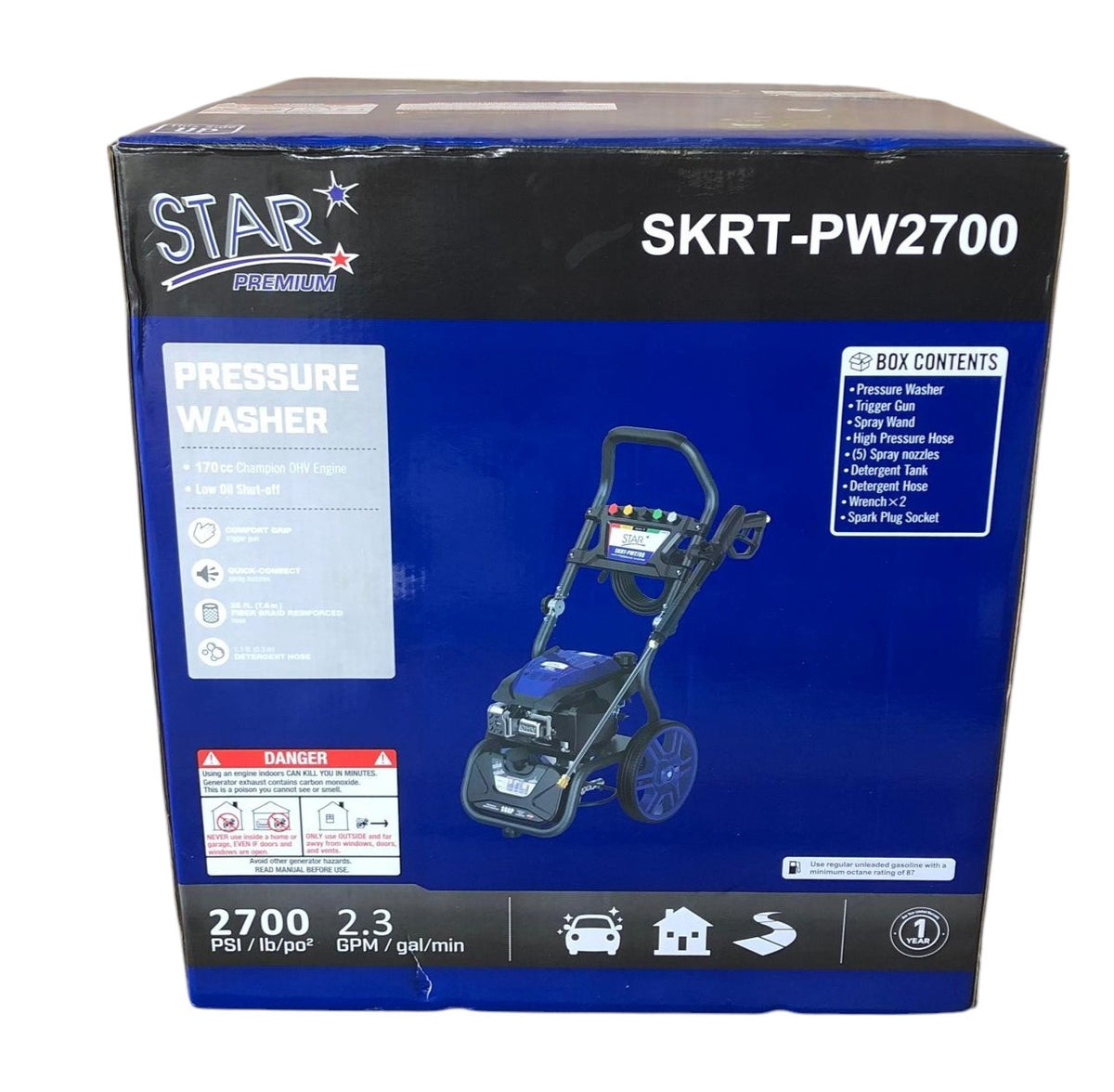 STAR Pressure Washer 2700PSI SKRT-PW2700 Premium Blue