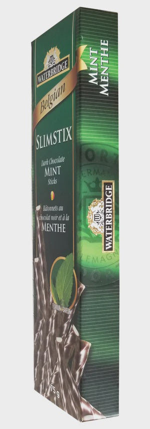 WATERBRIDGE Belgian Slimstix Dark Chocolate Mint Menthe 75G