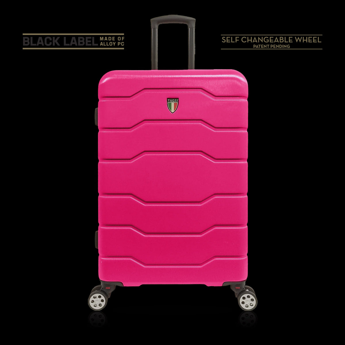 TUCCI ITALY Luggage Suitcase Large 30" Il Cammino T0126-30IN-FSH ABS Hard Cover 4 Wheel Fushia