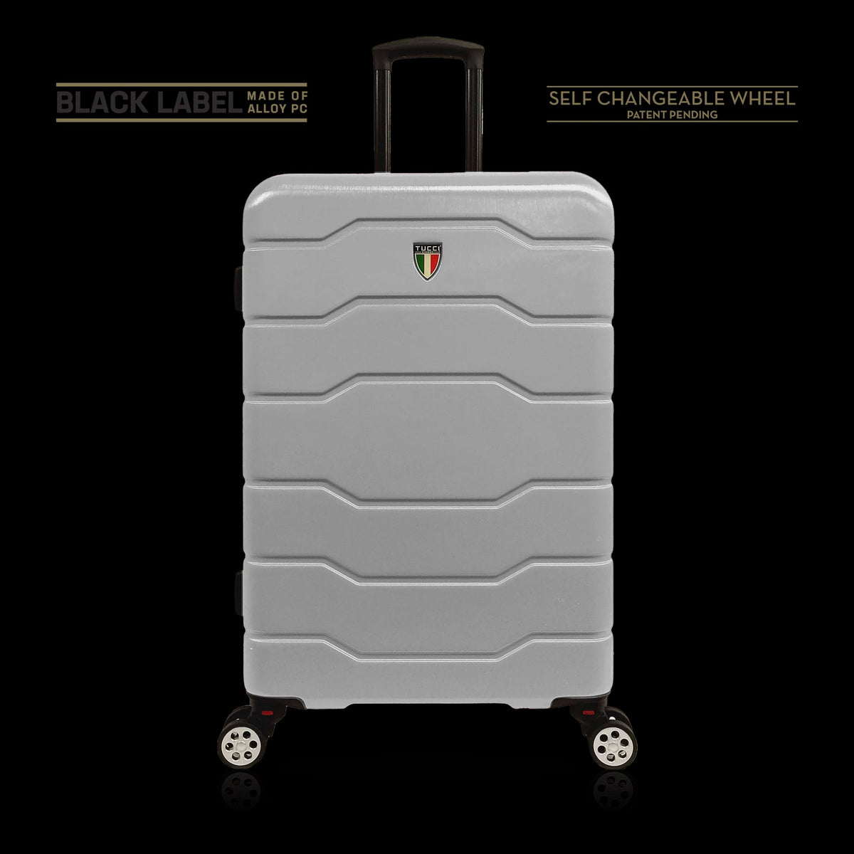 TUCCI ITALY Luggage Suitcase Medium 26" Il Cammino T0126-26IN-SLV ABS Hard Cover 4 Wheel Silver
