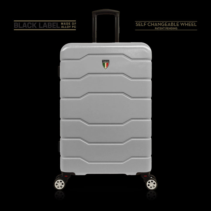 TUCCI ITALY Luggage Suitcase Medium 26" Il Cammino T0126-26IN-SLV ABS Hard Cover 4 Wheel Silver