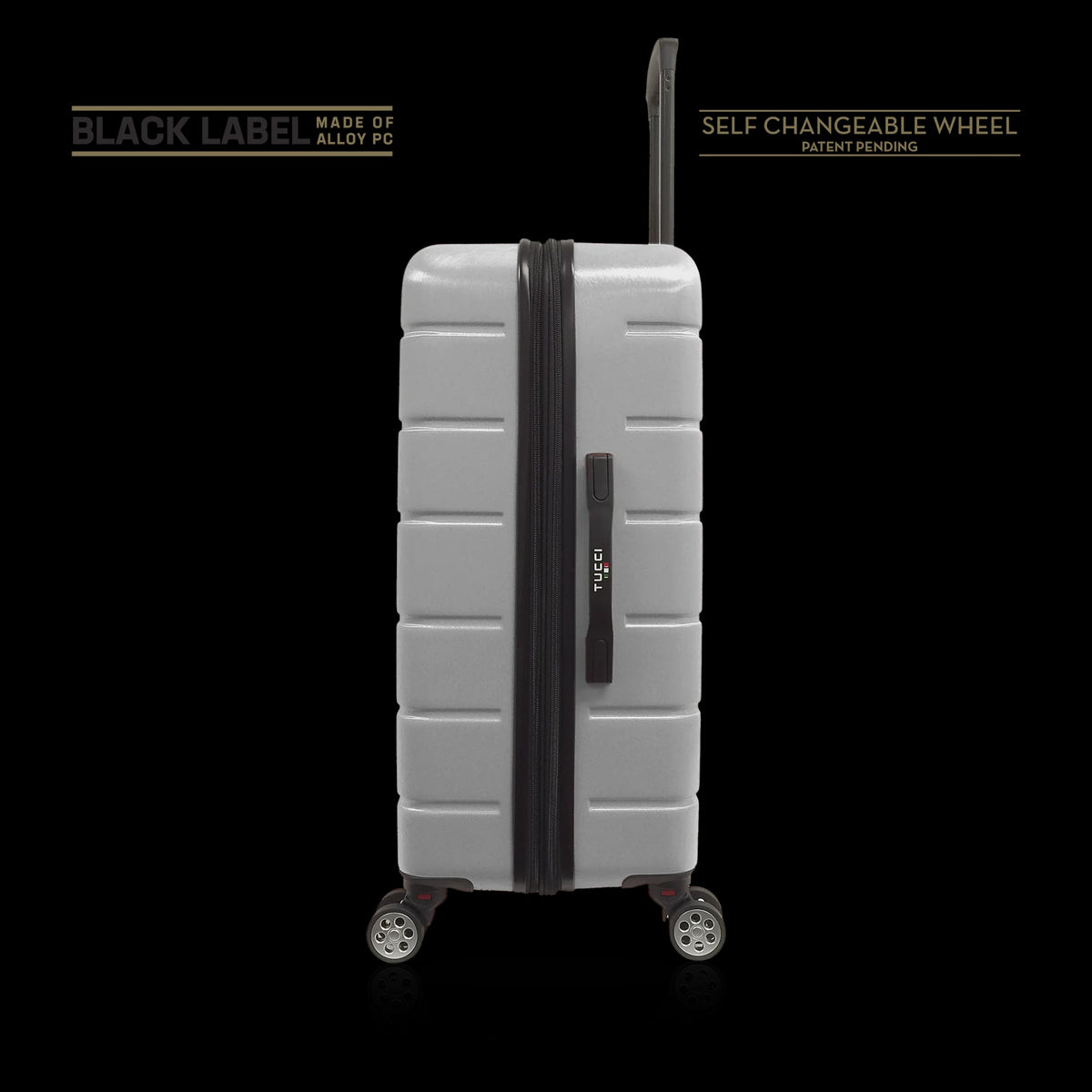 TUCCI ITALY Luggage Suitcase Medium 26" Il Cammino T0126-26IN-SLV ABS Hard Cover 4 Wheel Silver