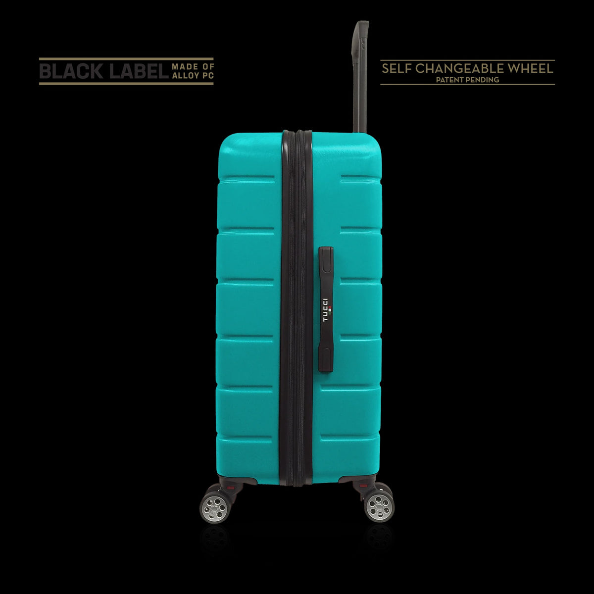 TUCCI ITALY Luggage Suitcase Large 30" Il Cammino T0126-30IN-TEL ABS Hard Cover 4 Wheel Teal