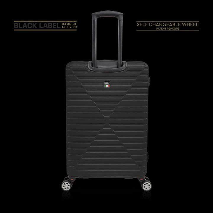 TUCCI ITALY Luggage Suitcase Medium 26" Carina T0129-26IN-BLK ABS Hard Cover 4 Wheel Black