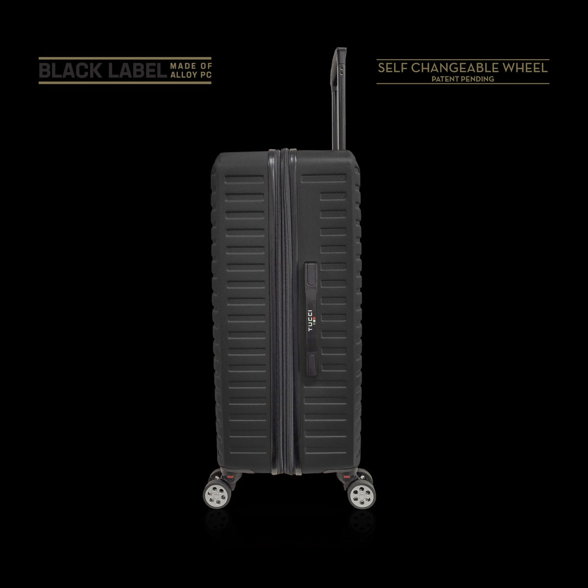 TUCCI ITALY Luggage Suitcase Large 30" Carina T0129-30IN-BLK ABS Hard Cover 4 Wheel Black