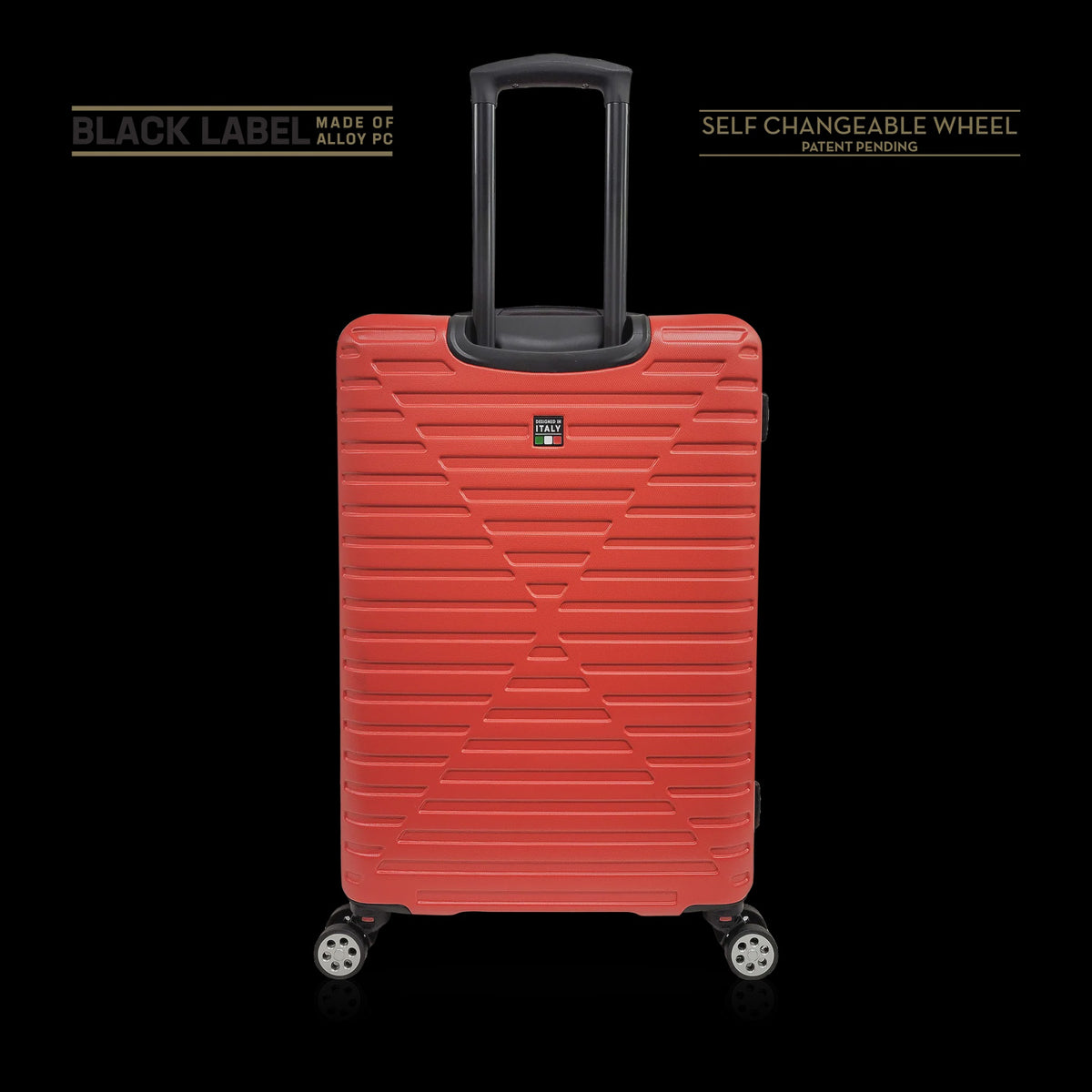 TUCCI ITALY Luggage Suitcase Carry on 18" Carina T0129-18IN-RED ABS Hard Cover 4 Wheel Red