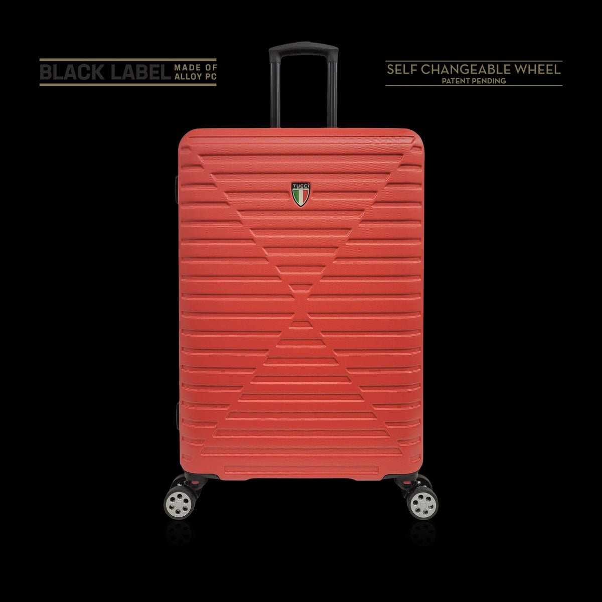 TUCCI ITALY Luggage Suitcase Large 30" Carina T0129-30IN-RED ABS Hard Cover 4 Wheel Red