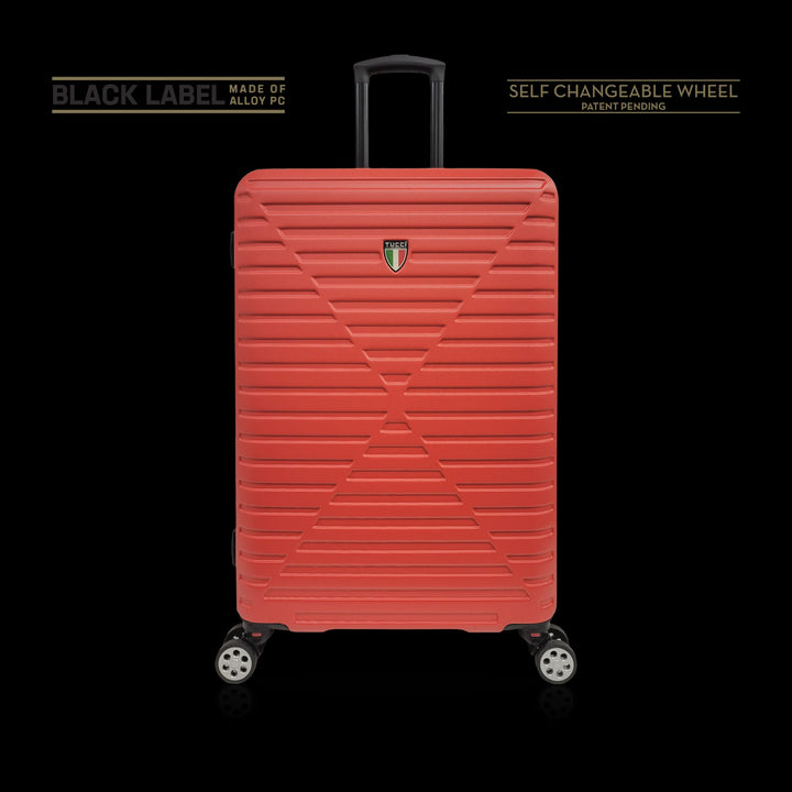 TUCCI ITALY Luggage Suitcase Carry on 18" Carina T0129-18IN-RED ABS Hard Cover 4 Wheel Red
