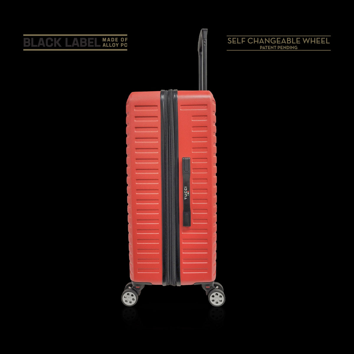 TUCCI ITALY Luggage Suitcase Large 30" Carina T0129-30IN-RED ABS Hard Cover 4 Wheel Red