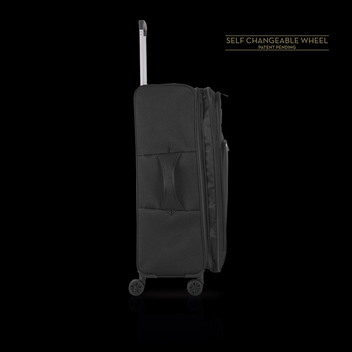 TUCCI ITALY Luggage Suitcase Large 28" Diviso T0357-28IN-BLK Fabric 4 Wheel Spinner Black