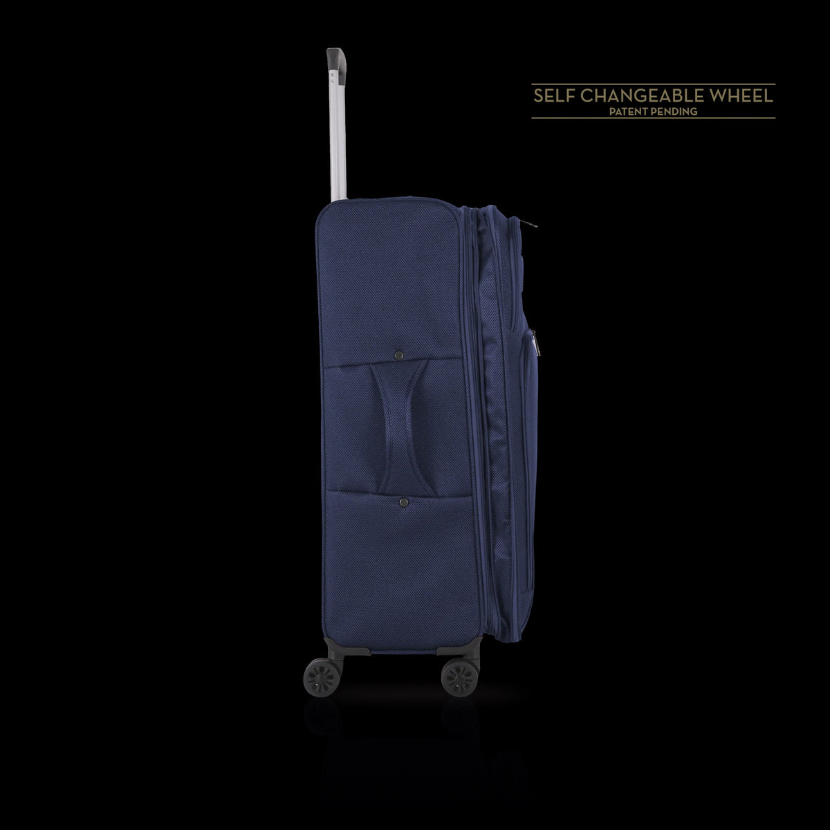 TUCCI ITALY Luggage Suitcase Medium 24" Diviso T0357-24IN-NBLU Fabric 4 Wheel Spinner Navy Blue