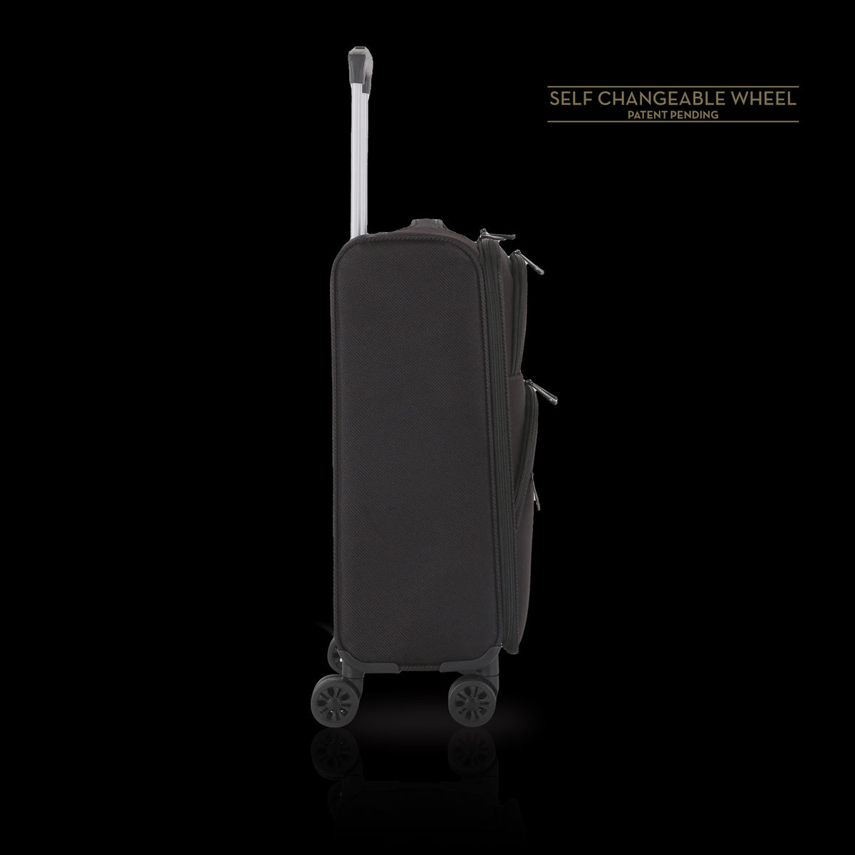 TUCCI ITALY Luggage Suitcase Carry on 20" Volo T0360-20IN-BLK Fabric 4 Wheel Spinner Black