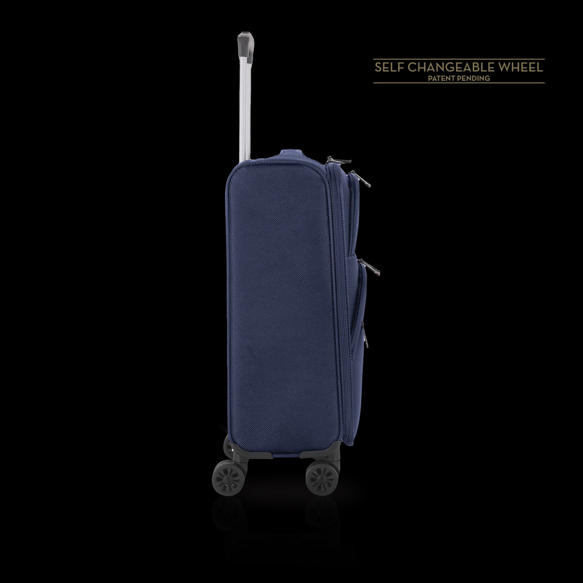 TUCCI ITALY Luggage Suitcase Medium 26" Volo T0360-26IN-NBLU Fabric 4 Wheel Spinner Navy Blue