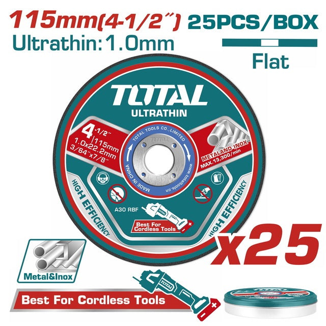 TOTAL Disc 4 1/2" X 3/64" X 7/8" 25PCS Thin TAC11011525 Ultrathin