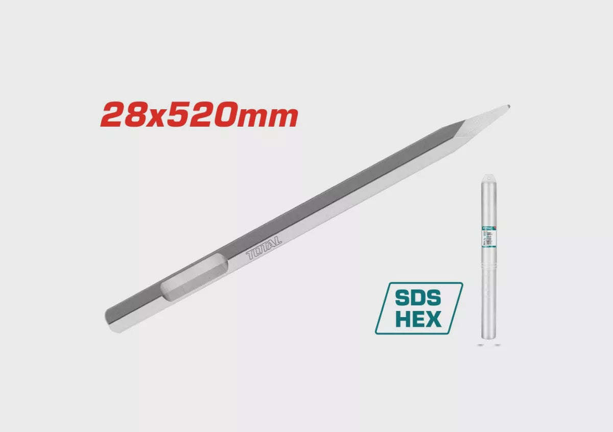 TOTAL Bit Jack Hammer TAC15342811 Sds Hex Tip Chisel
