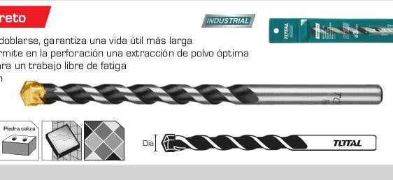 TOTAL Drill Bit 5/32" 4MM TAC2105321 Concrete