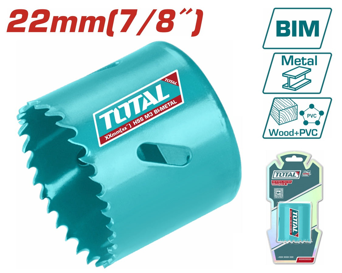 TOTAL Saw Hole Cutter 22MM 7/8" TAC410221 Bit