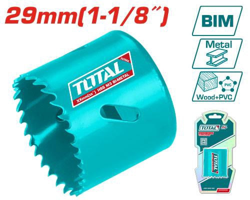 TOTAL Saw Hole Cutter 29MM 1 1/8" TAC410291 Hss BI-METAL