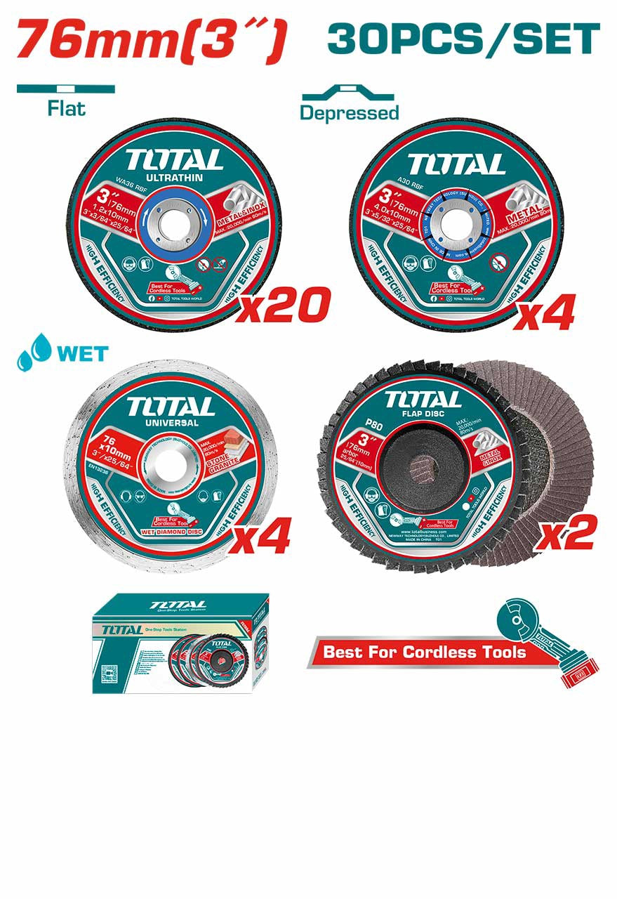 TOTAL Disc Set 30PCS Set TAC97630 Cutting and Grinding