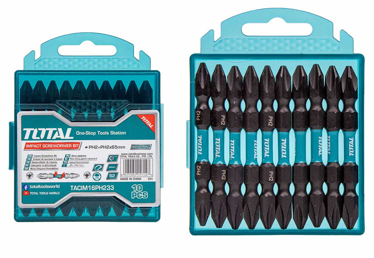 TOTAL Screwdriver Bit Set 10PCS TACIM16PH233 Impact