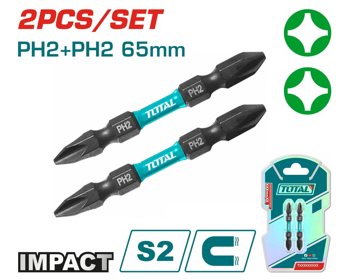 TOTAL Screwdriver Bit Set 2PCS TACIM72PH265 Impact