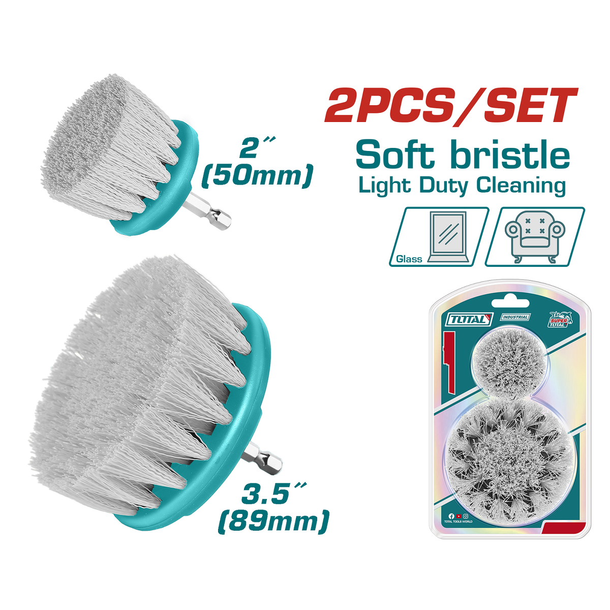 TOTAL Soft Bristle Brush Set 2PC TACS3235