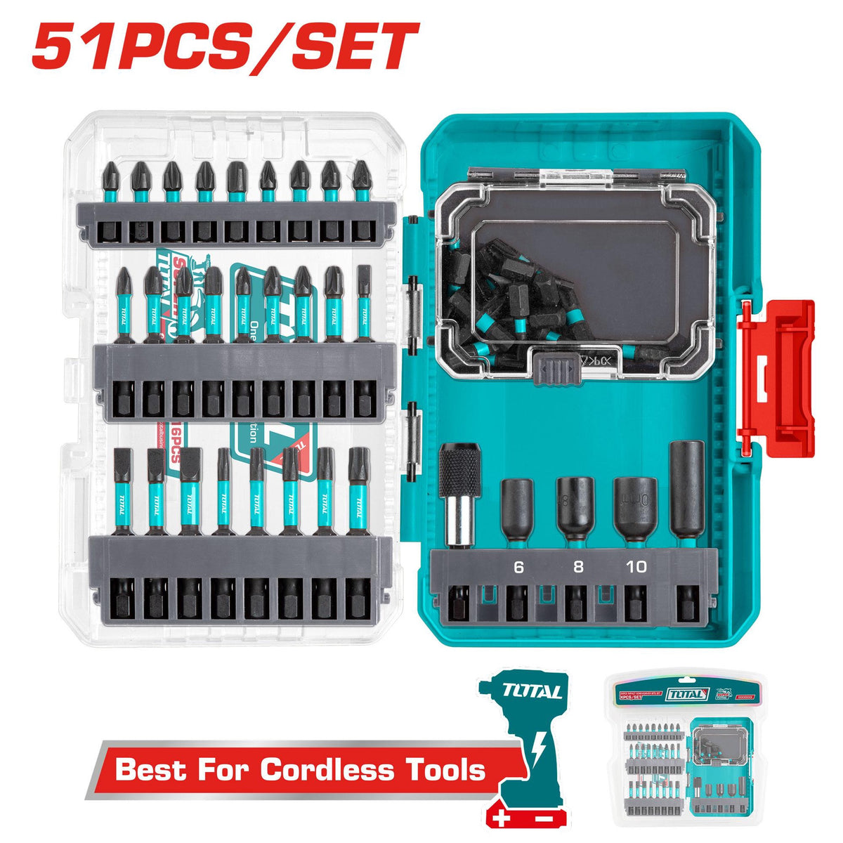 TOTAL Screwdriver Bit Set 51PCS UTACSDL25106 Impact
