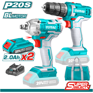 TOTAL Drill Gun UTCKLI2017 2-PCS Combo Kit 20V Lithium Ion