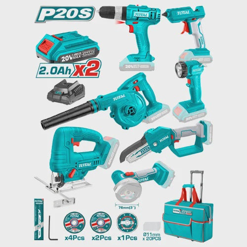 TOTAL Combo Set 7PCS UTCKLI20216 20V Lithium Ion